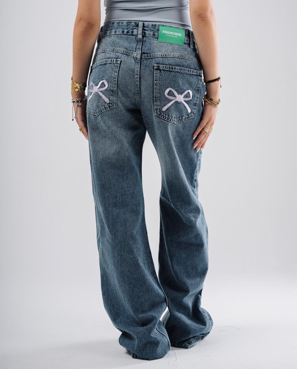 Frenchee The Label Pink Bow Denim